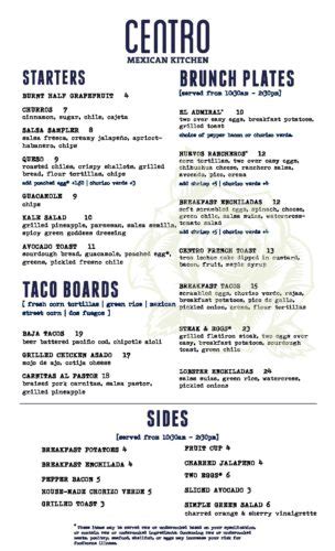 centro mexican kitchen reviews|centro brunch menu.